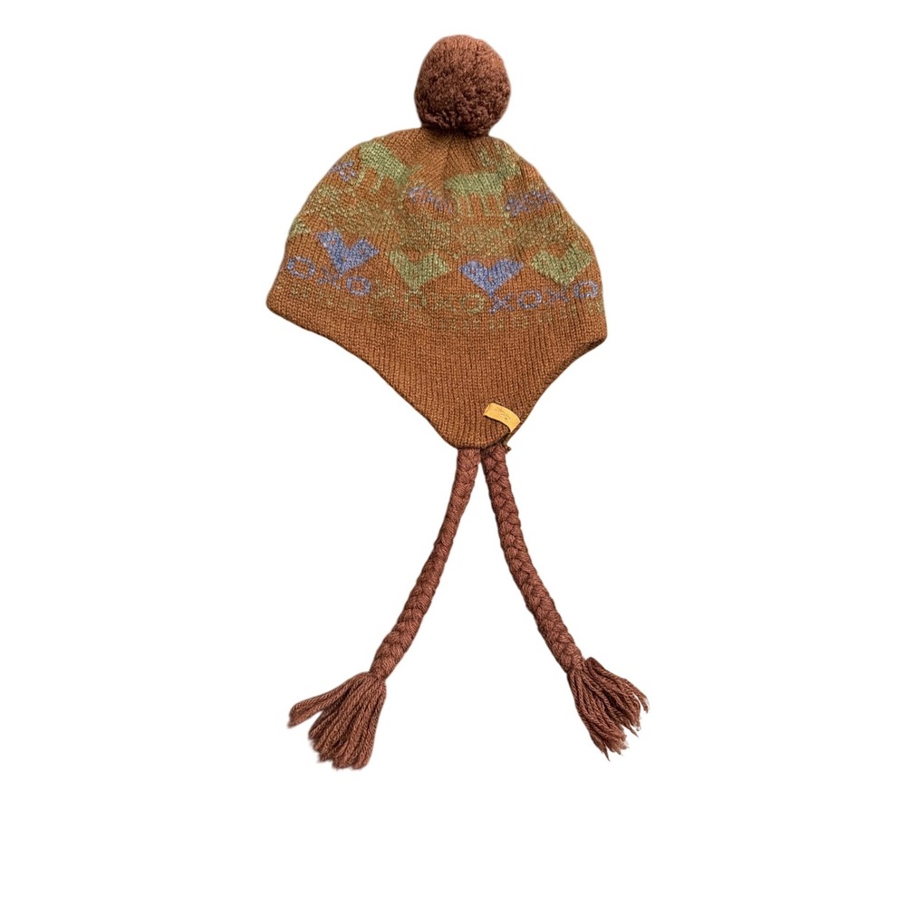 Woolrich Knit Trapper Hat with Tassels and Geometric Pattern